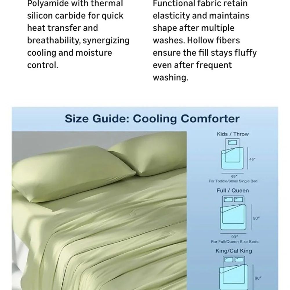 JELLYMONI Cooling Comforter Toddler Size Throw, Double-Sided Cool Tech. New